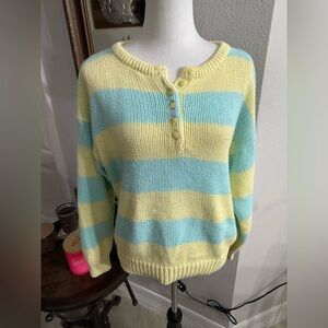 Helium Striped Yellow and Blue Women's Sweater
